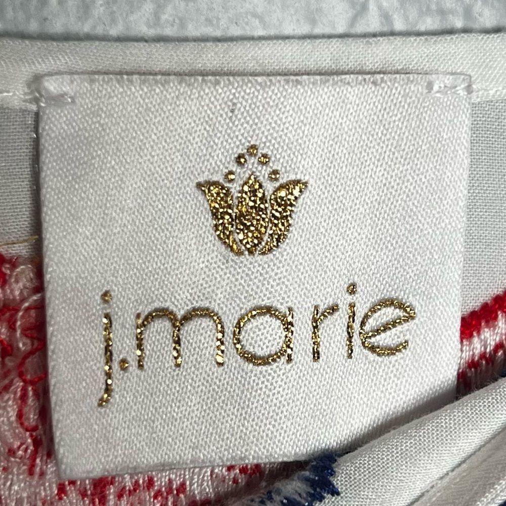 J Marie Multicolor Floral Embroidered Folk Boho Artisan Cottagecore Top Size M - Picture 7 of 7